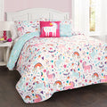 Reversible Animal Print Quilt, Twin, White/Multi, 4-Pc Set T6600