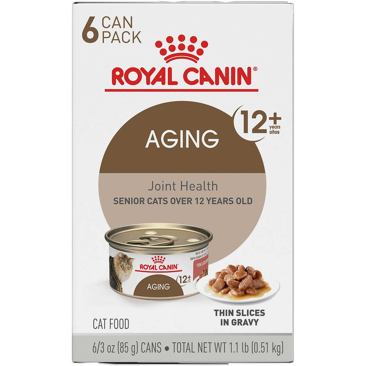 Aging 12+ Thin Slices in Gravy Canned Cat Food S973598