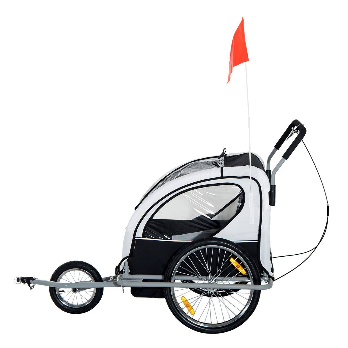 2in1 Double Child Bike Trailer and Stroller - Black O109