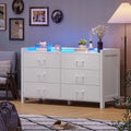 White 6 Drawer Wooden Dresser C258166