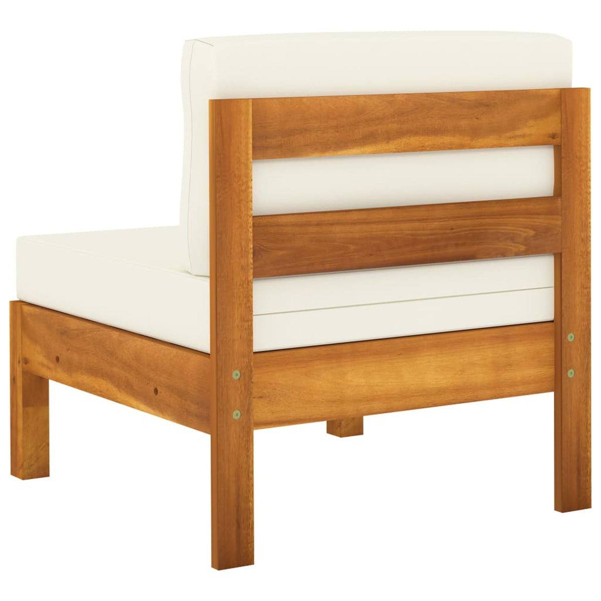 Solid Acacia Wood Sofa with White Cushions X8364