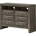 Gray 6 Drawer TV Stand Q676