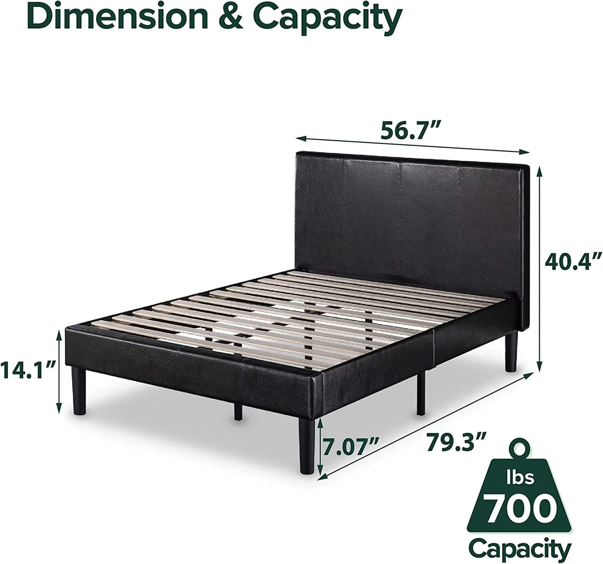 Faux Leather Upholstered Platform Bed Frame California King B39501