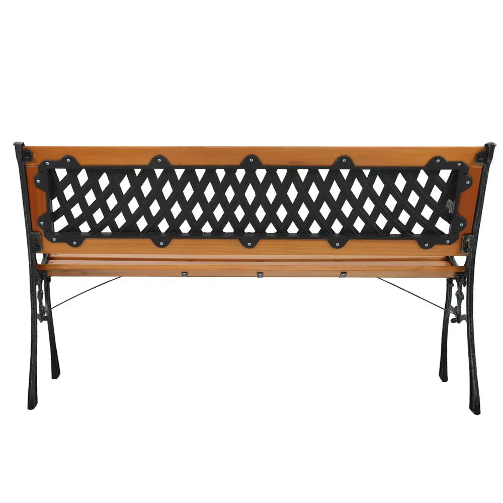 49" Rust Resistant Hardwood Cast Iron Park Bench R272166
