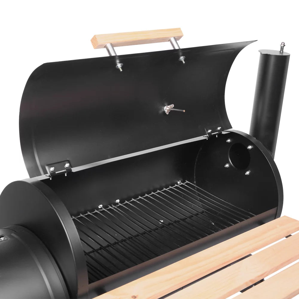 Charcoal BBQ Grill with Wheels and Storage Holder, 28 Inch Y3148
