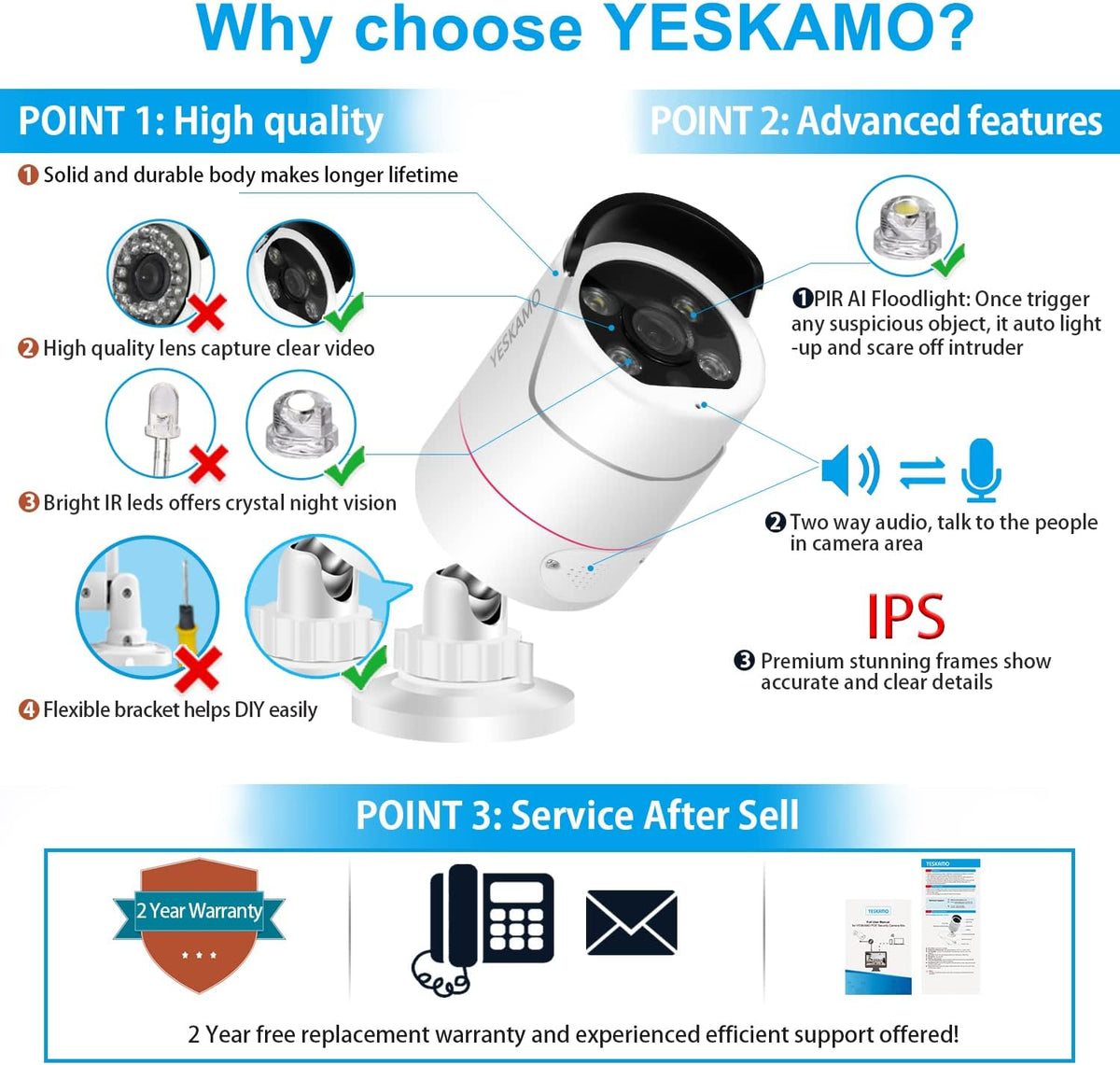 5MP PoE Security Camera System, 4pcs Wired Outdoor PoE IP Cameras, 8CH NVR with 2TB Hard Drive, Color Night Vision K523826