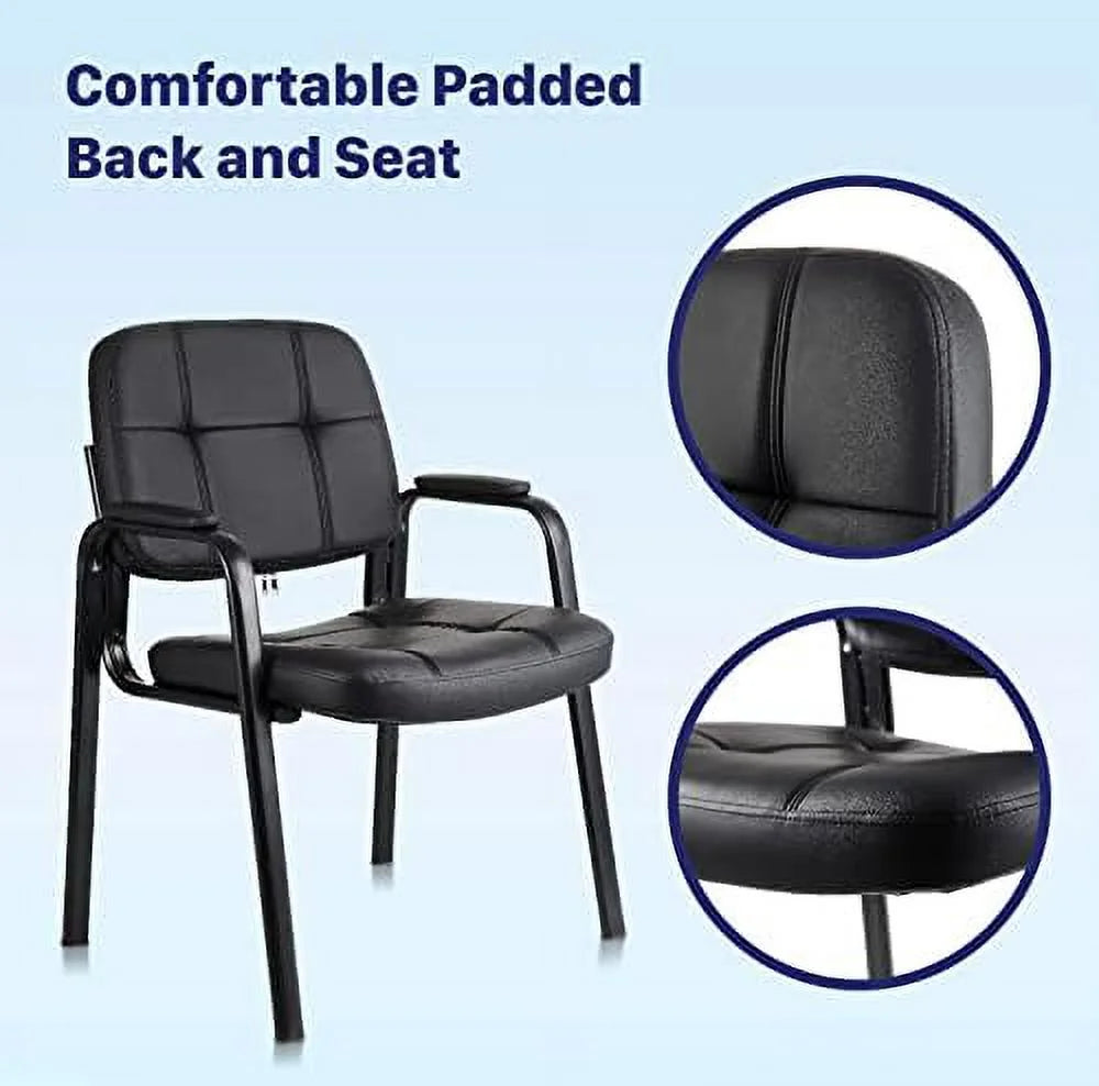 Black Bonded Leather Guest Chair 4 Pack N28879