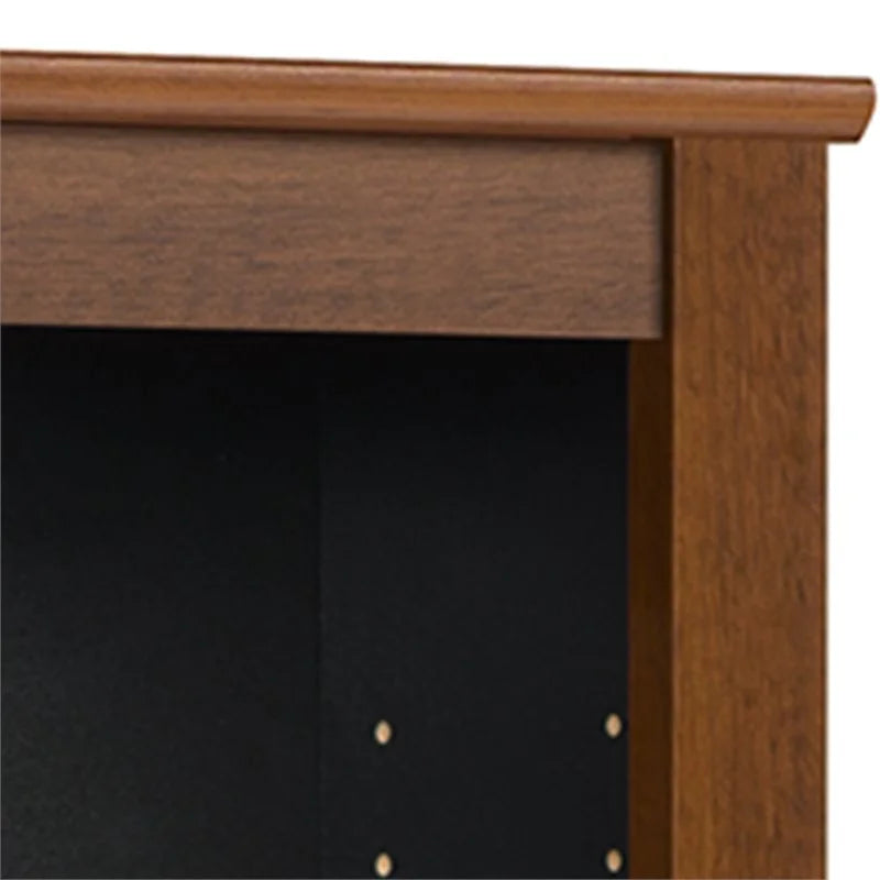 Triple Floating Media Wall Storage in Cherry and Black A15733