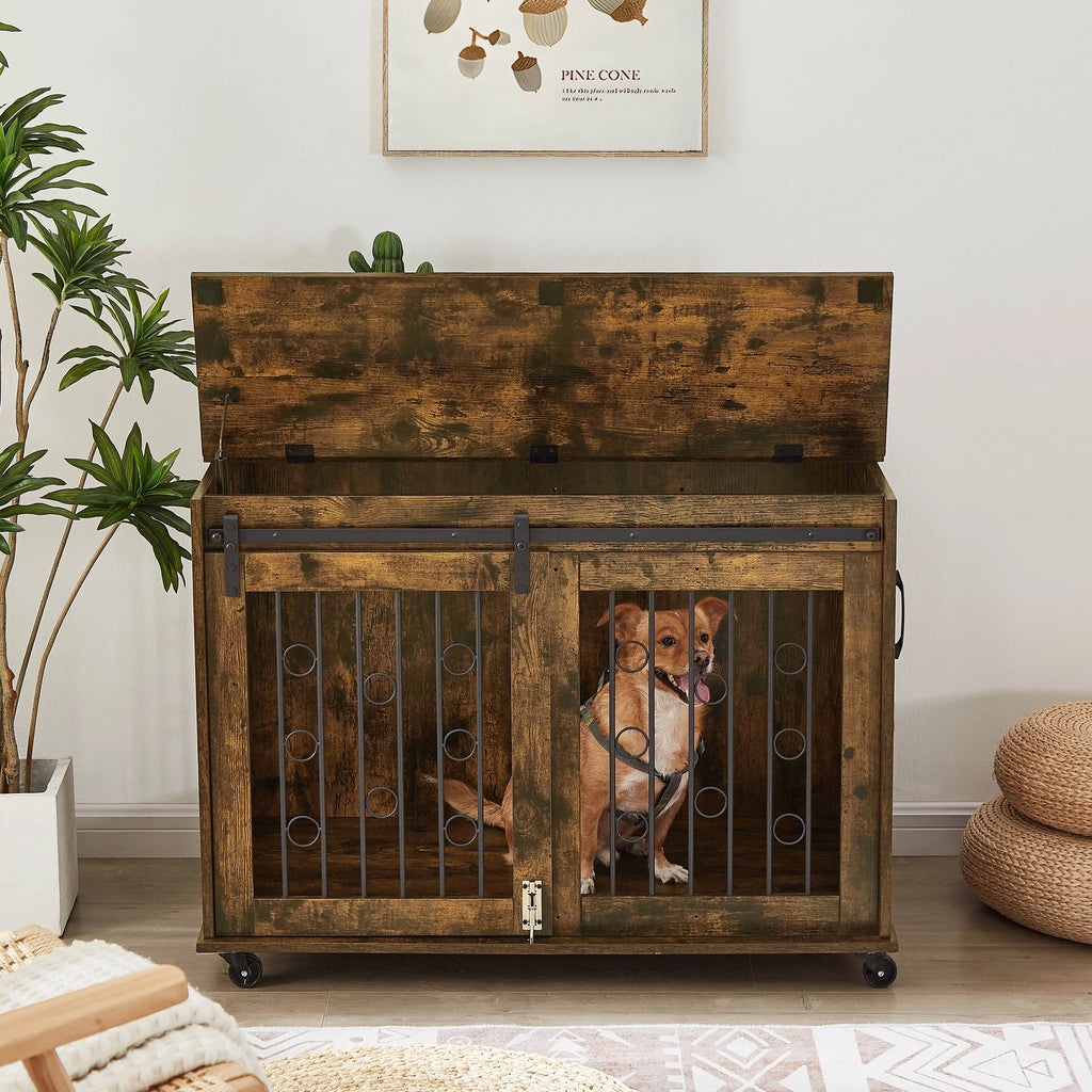 39" Dog Crate with Partition and Sliding Door Z2055