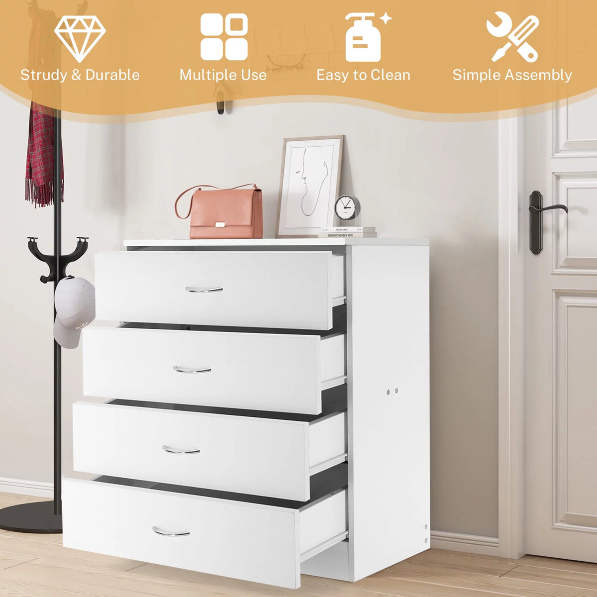 Black 4 Drawer Dresser X13646