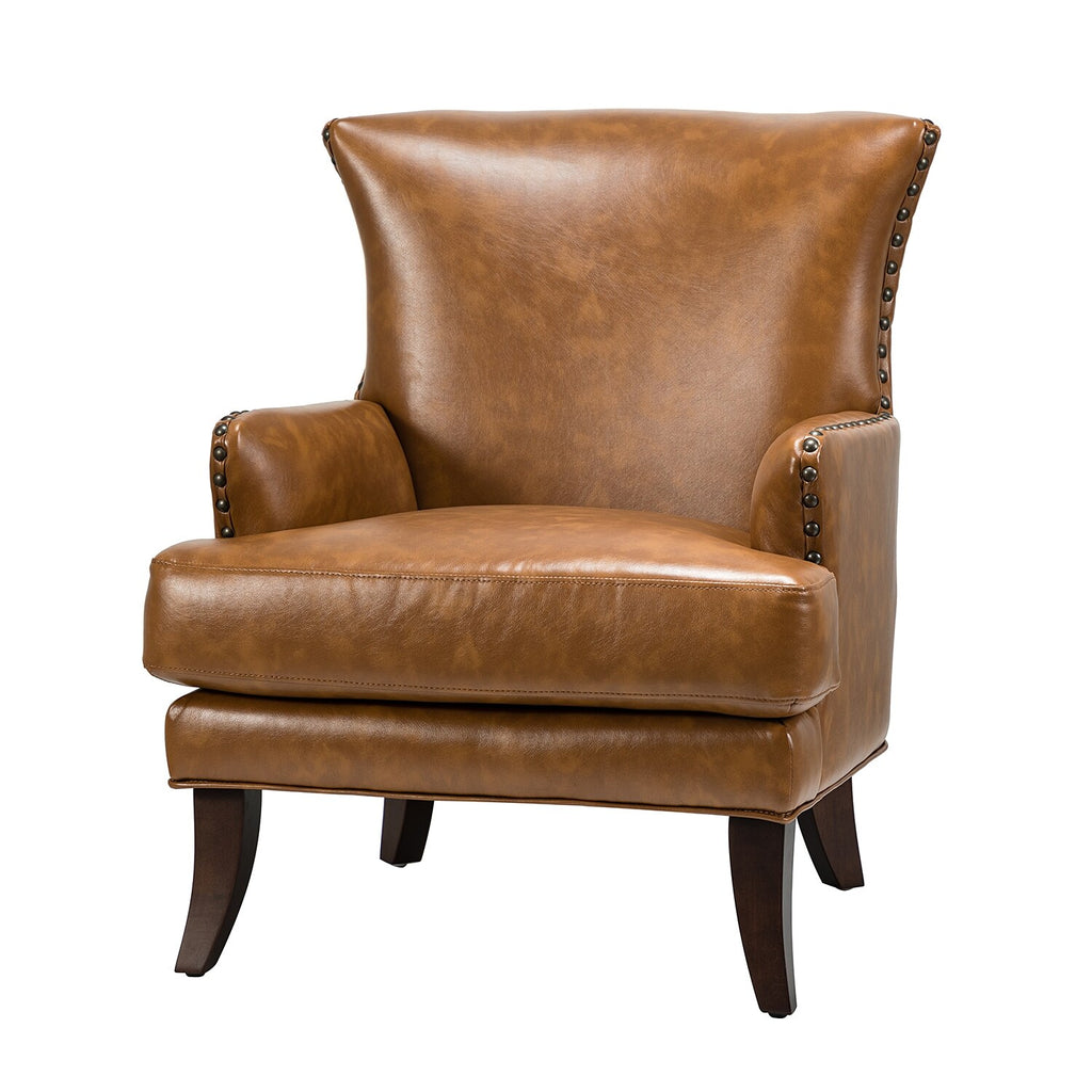 Traditional Wingback Upholstered ArmChair with Nailhead Trim N847